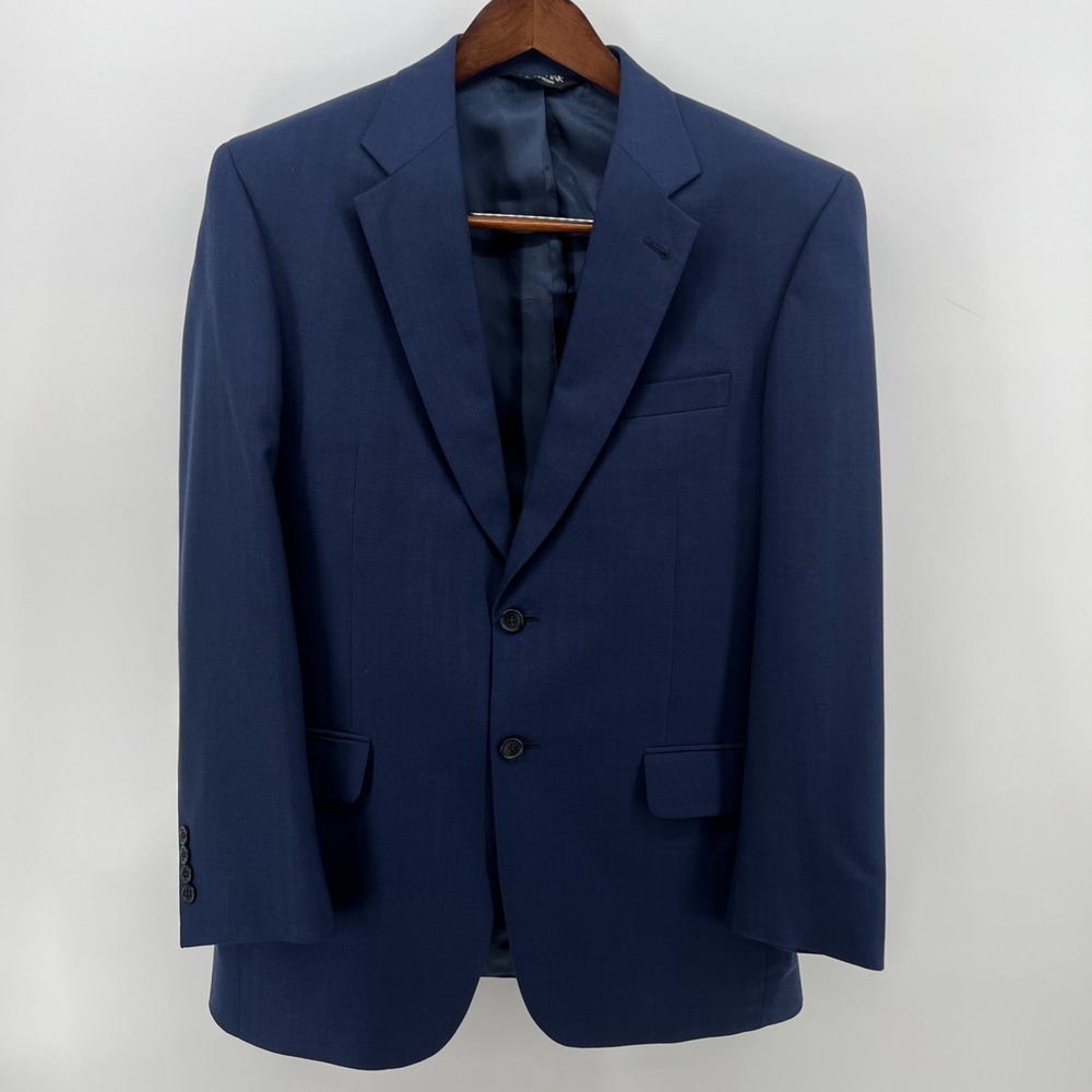 Jos A Bank Navy Blue Preppy Wool Silk Blend Gordon Blazer 40R